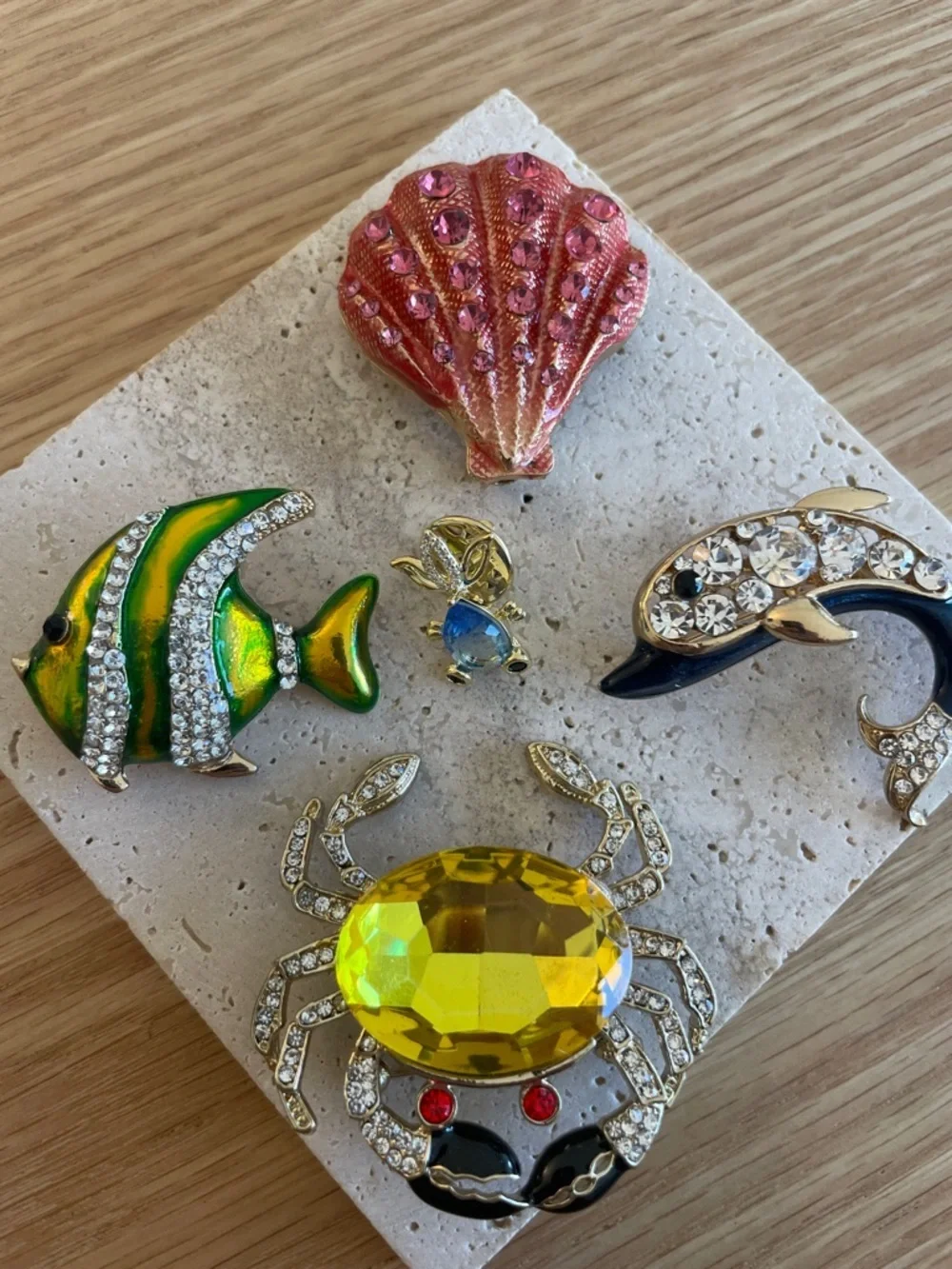 Sea Life Brooch Bundle Crab Fish Coastal Resort Vacation Jewelry Summer Accessor